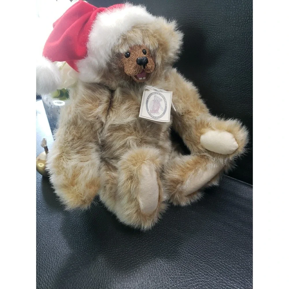 Kimbearly's Originals Bear Resin Face Jointed Legs & Arms Santa Christmas Plush